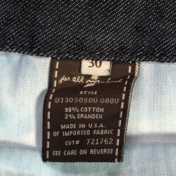 7 For All Mankind A Pocket Dark Rhinestones Jeans - Picture 4 of 7